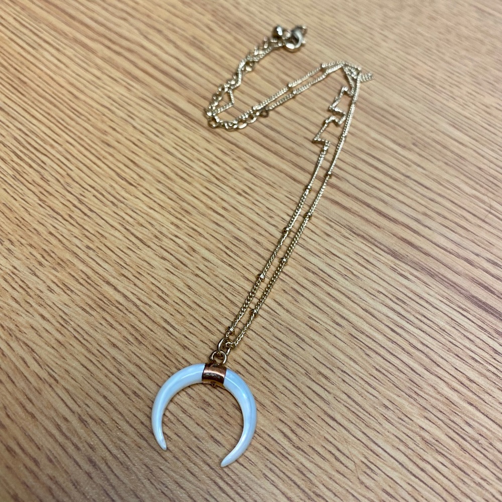 golden crescent moon necklace